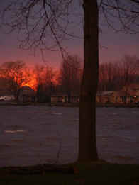 Purple sunset on Sandy Pond NY